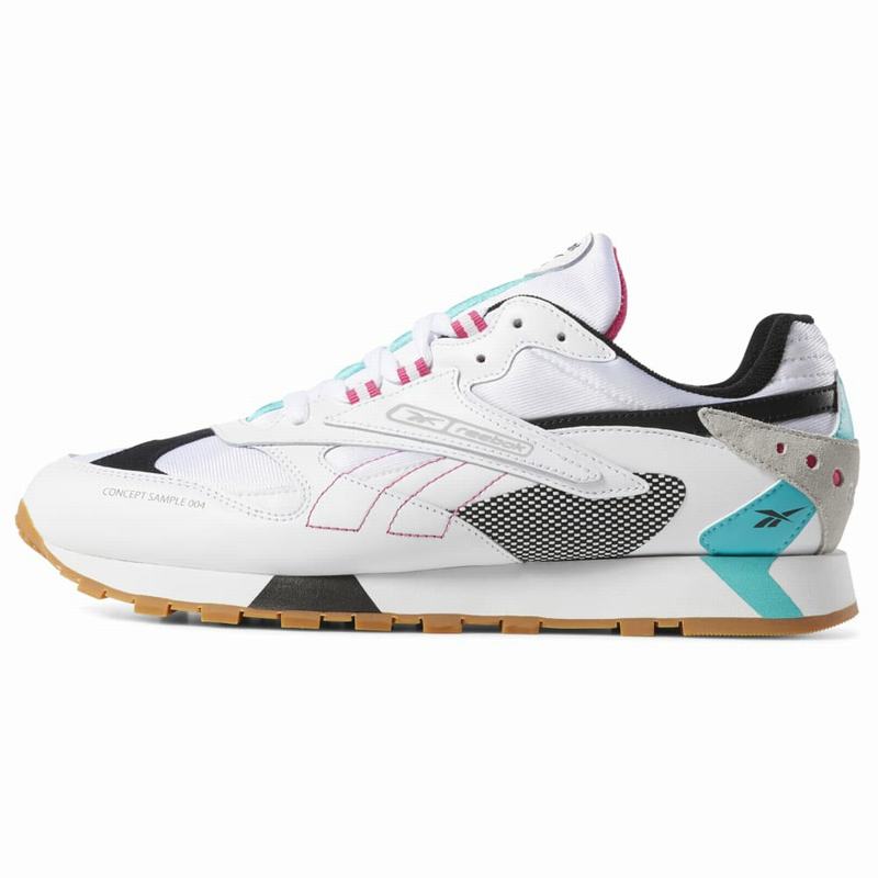 Tenisi Reebok Classic Leather Ati 90s Dama Albi/Turcoaz/Negrii/Gri Romania BX8515GE